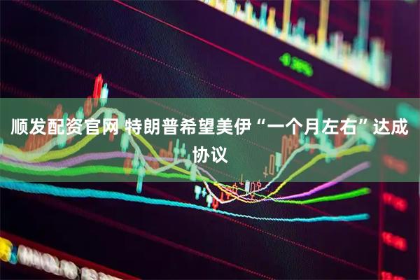 顺发配资官网 特朗普希望美伊“一个月左右”达成协议